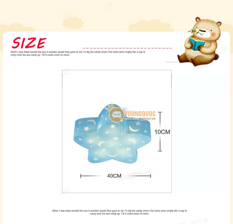 Đèn ốp trần trẻ em ngôi sao xanh uhs101-8